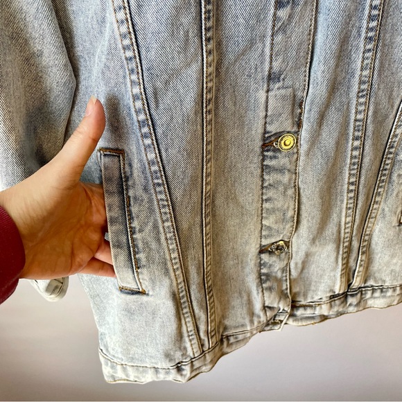 JudyBridal Oversized Women’s Denim Ripped Boyfriend Jean Jacket Long Sleeve Sz M - Picture 12 of 15